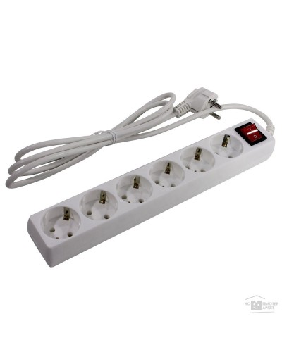SP6W-230. Сетевой фильтр 6 розеток, 3м, белый. 5bites в Чите