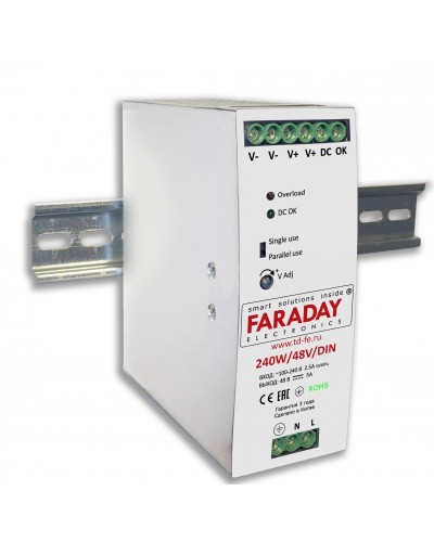 240W/48V/DIN. Блок питания. FARADAY в Чите