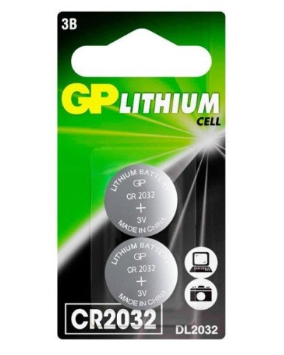 GP Lithium CR2032 (GP CR2032-2CRU2), упак. 2 шт. БЛИСТЕР. Литиевые дисковые батарейки. GP Batteries в Чите