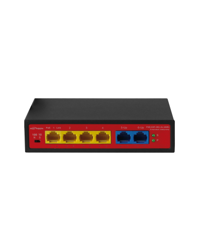 PND-04P-2M Lite (48W). Коммутатор неуправляемый 6-портовый с функцией PoE. Polyvision в Чите