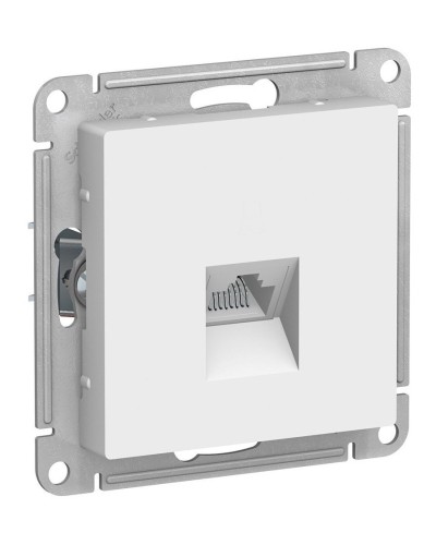 AtlasDesign розетка RJ45, кат. 5Е, 1-местная, скрытой установки, механизм, белый (ATN000183). Розетка компьютерная. Systeme Electric в Чите