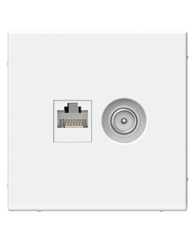 ArtGallery розетка двойная RJ45+TV, кат. 5Е, скрытой установки, механизм, белый (GAL000189). Розетка компьютерная + TV. Systeme Electric в Чите