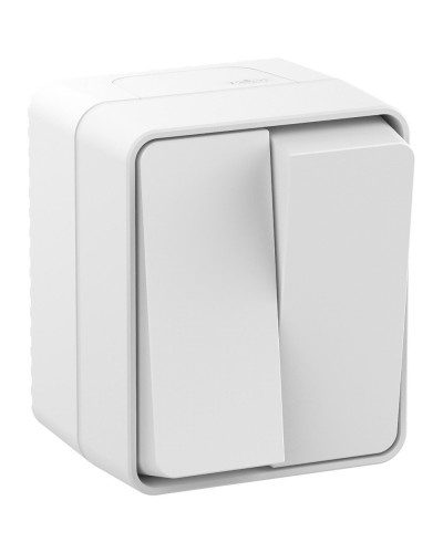 AtlasDesign PROFI54 выключатель 2-клавишный, открытой установки, белый (ATN540151). Выключатель. Systeme Electric в Чите
