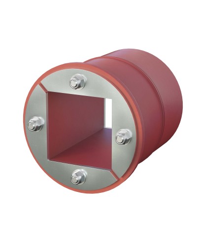 Проходка круглая, нержавеющая, D100х70 мм с проемом 60х60 мм (DXF3123): Проходка круглая, нержавеющая, с проёмом в Чите