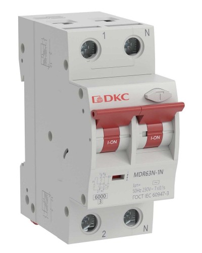 YON max MDR, 1P+N, 30mA, 40A, 6kA, А (MDR63N-1N2C40-A). Автоматический выключатель дифференциального тока. ДКС в Чите