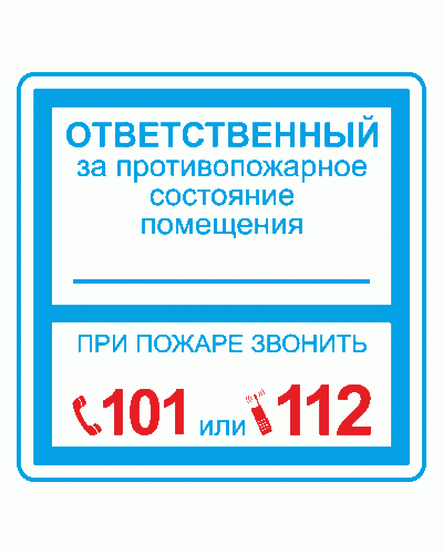 Плёнка (В 02) ответственный за противопожарное состояние (200х200). Пленка. Прочие российские в Чите